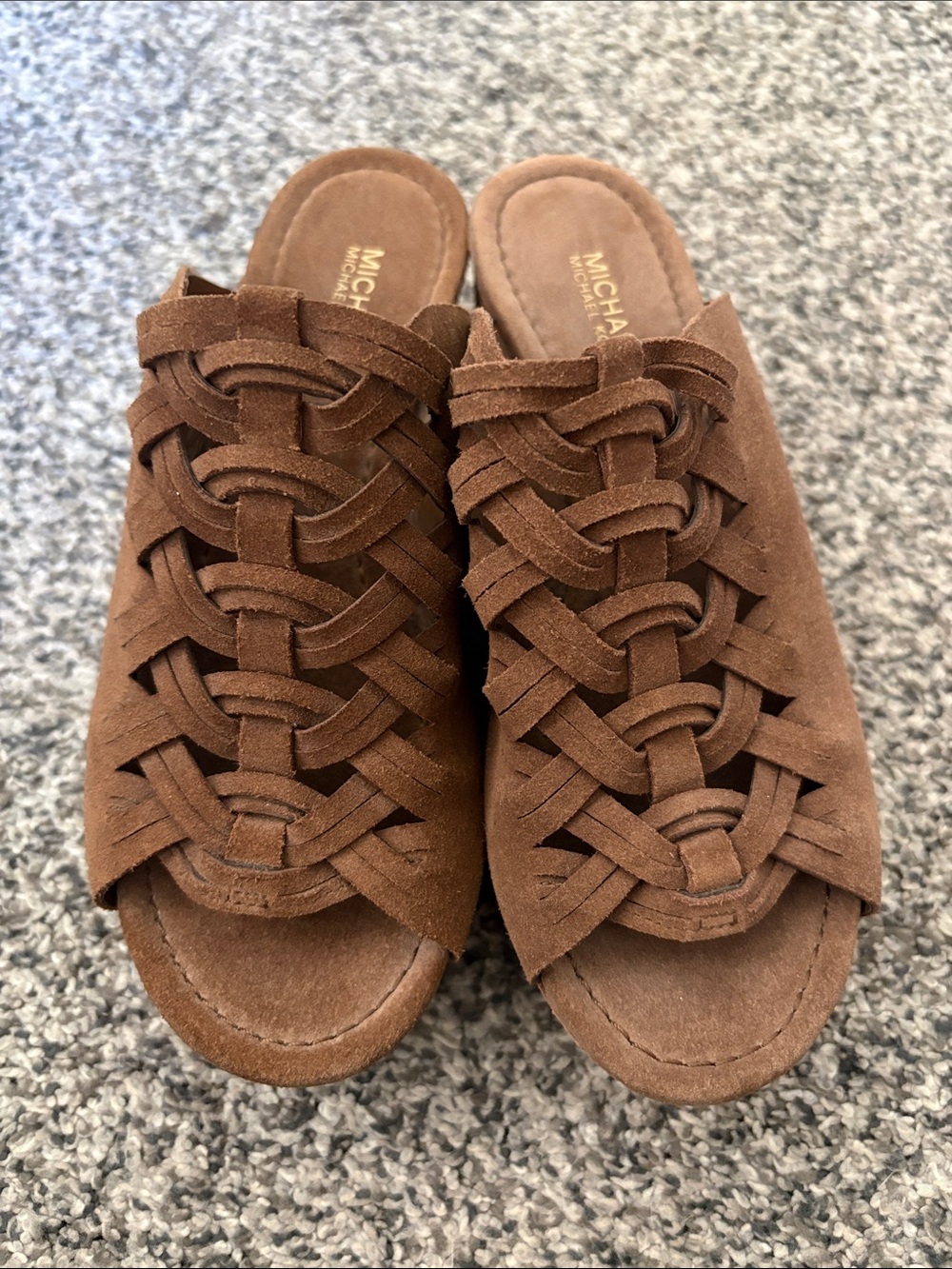 MICHAEL Michael Kors Brown Suede Woven Mule Slides